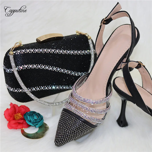 Matching Shoes and Bags: Orange Woman Shoes And Bag Set To Match Ladies