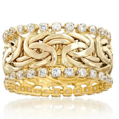 Fashion Engagement Rings for Women Gold Color Bright Zirconia