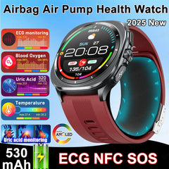 2025 New For huawei True Blood Pressure Airbag Smart Watch men air Pump Uric Acid Blood Lipids health watch Bluetooth call watch
