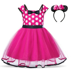 Cute Baby Girl Dress for 9M-4Yrs Children Summer Clothes Kids Minnie Mouse Polka