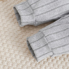 3PCS Newborn Baby Boy Clothes Set Long Sleeved Color Blocked Bodysuit+Gray Pants+Hat Autumn Clothing for Toddlers 1-18 Months