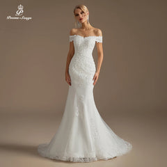 White Bridesmaid Dresses: Boat Neck flower pattern Wedding Dresses for Women