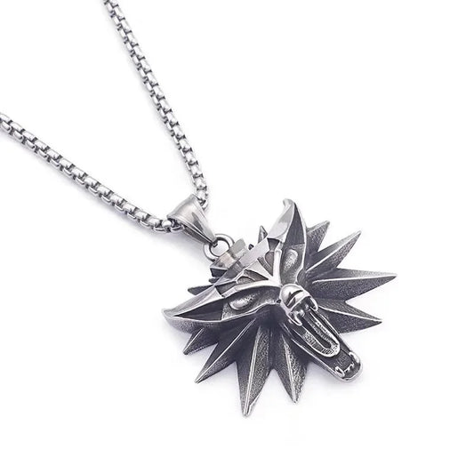 Vintage Punk Wolf Head Pendant Necklace For Men Punk Hip Hop Jewelry Geralt of Rivia Slavic Viking Necklace Dropshipping