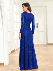 Homecoming Dresses: V-Neck Evening Dress Women Wedding Party Sequins