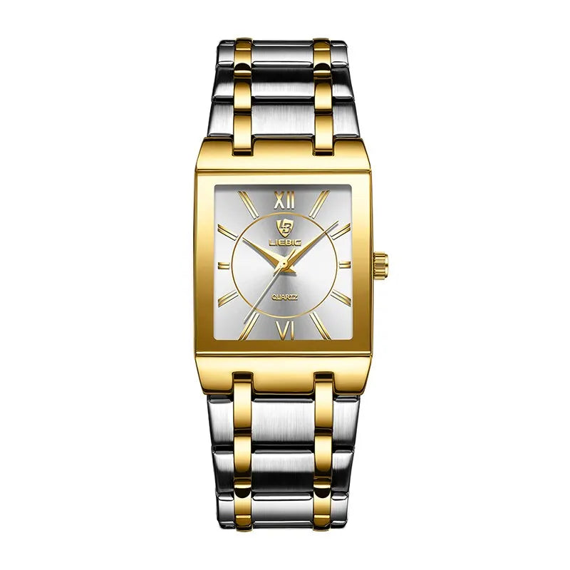 LiEBIG Luxury Golden Quartz Wristwatches For Female Girl Male Fashion 30m Waterproof Women Ladies Mens Watches Relogio Feminino