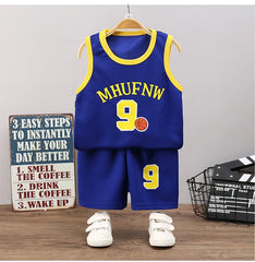 Children's Sets Summer Children Sleeveless T-shirt Shorts Set Quick-drying Outdoor Tank Top Shorts Sets Boys Sport Basketball Tr