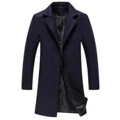 Single Breasted Lapel Long Coat Jacket Fashion Autumn Winter Casual Overcoat
