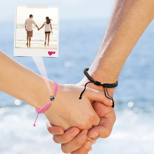 Custom Bracelets with Picture Personalized Gifts for Women Men, Custom Photo projection Bracelet Gifts for Couple/Family/Friend