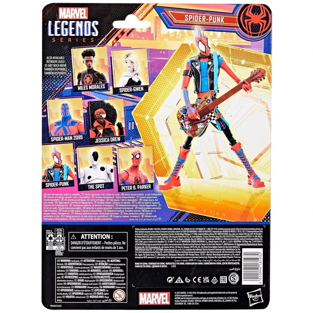Hasbro SPIDER PUNK Spider Man Across the Spider Verse Action Figure Hobie Brown Toys Statue Model Doll kids for Toy Gift