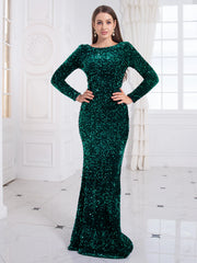 Homecoming Dresses: Women O Neck Evening Prom Gown Party Long Dresses