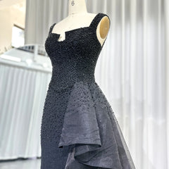 Homecoming Dresses: Beaded Black Mermaid Evening Dresses