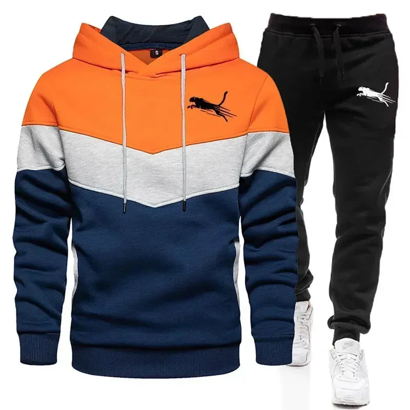 Men's hoodie set for autumn and winter, hoodie and sweatpants set, new hooded sportswear and fashionable sweatpants, two-piece s