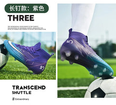 Mens Soccer Cleats High Ankle Football Shoes Long Spikes Outdoor Soccer