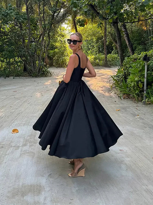 Evening wear Dresses: Off Shoulder Sleeveless Maxi Dress Women Backless