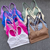 Women Fitness Bra Tights Yoga Vest High Strength Shockproof Gym Sports Top