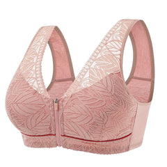 Sports yoga bra cotton cups front zipper underwear breathable women