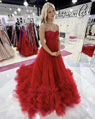 Homecoming Dresses: Princess Red Prom Dress Sweetheart Ball Gown