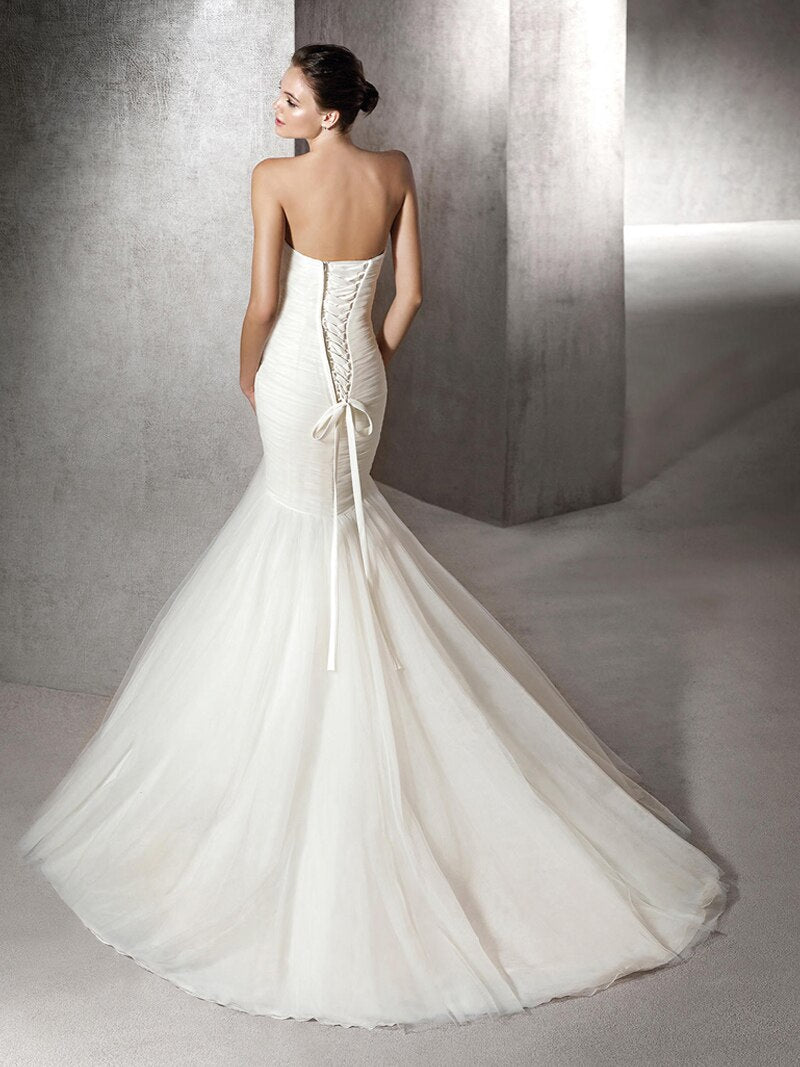 A-line Ball Gown wedding dress Bride temperament sen style one-shoulder