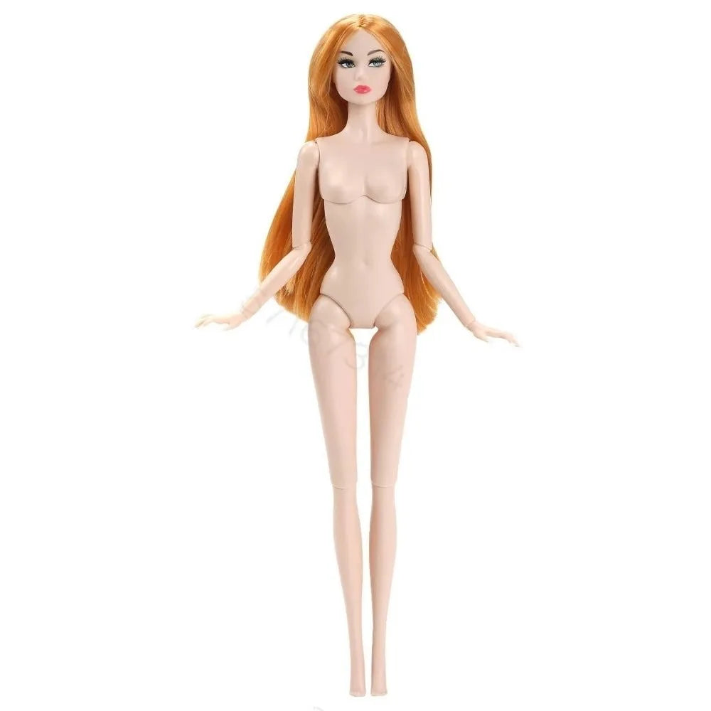 32cm Supermodel Nude Doll 1/6 BJD European Fashion Doll Joints Movable Long Hair White Skin Children Dress Up Play House Toys