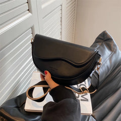 Pu Leather Women'S Crossbody Bags With Stylish Red Wide Shoulder
