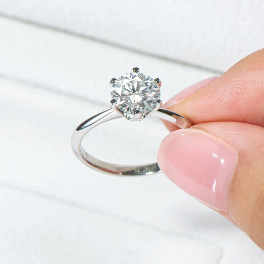 OXTAO 0.5/1/2/3 Carat Moissanite Solitaire Rings Certified for Women 925 Silver Sparkling Lab Diamond Engagement Rings Jewelry