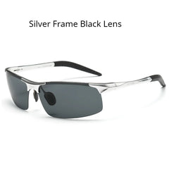 Sunglasses Men Aluminum Magnesium Frame Sport Sun Glasses Driver Retro Goggles