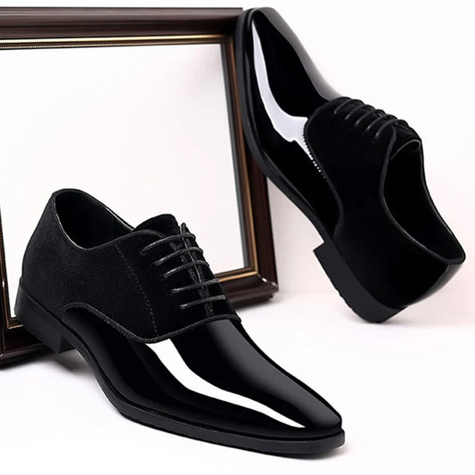 Classic PU Patent Leather Shoes for Men Casual Business Shoes