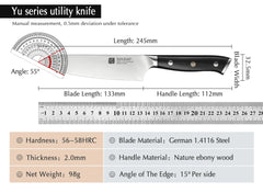 5" Inch Utility Knife GERMAN 1.4116 Steel Best Kitchen Knife Parer Fruit Knife