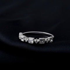 4 Pcs 925 Sterling Silver Wedding Band Solitaire Eternity Stacking Rings for Women
