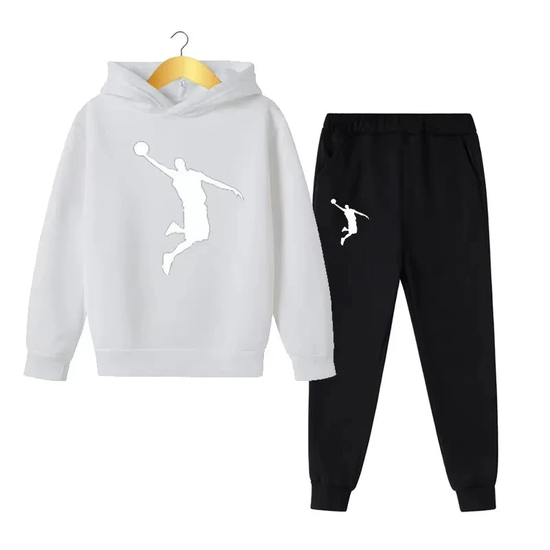 Fashion 2Pcs Hoodie+Pants Sports Suits 4-14 Years Boys Girls Casual Outfits Tracksuits Children Clothing Sets Kids Autumn Spring