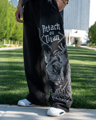 joint animation Attack on Titan Jogger cotton terry printed wide-leg