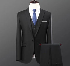 Business Suits For Men Western-style Casual Clothes Blazers Vest Pants 2-piece Set