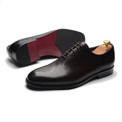Brand Designer Whole Cut Oxford Dress Shoes Men Genuine Leather