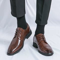 Mens Genuine Leather High Quality Oxford Derby Handmade Men Brogue Shoes