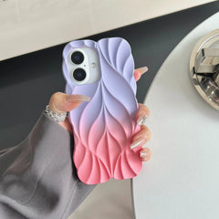 Luxury fashion 3D Leaf Pattern Soft phone Case for iPhone 16 15 14 13 Pro Max Plus Leaf Ripple Candy Color Shockproof Back Cover