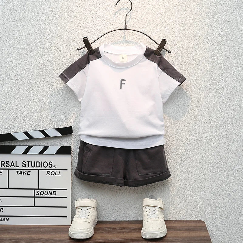 Baby Boys Clothes Sets Fashion Cotton Letter Printing T-shirts+Tooling Shorts 2pcs Kids Outfits for Infant Tracksuit
