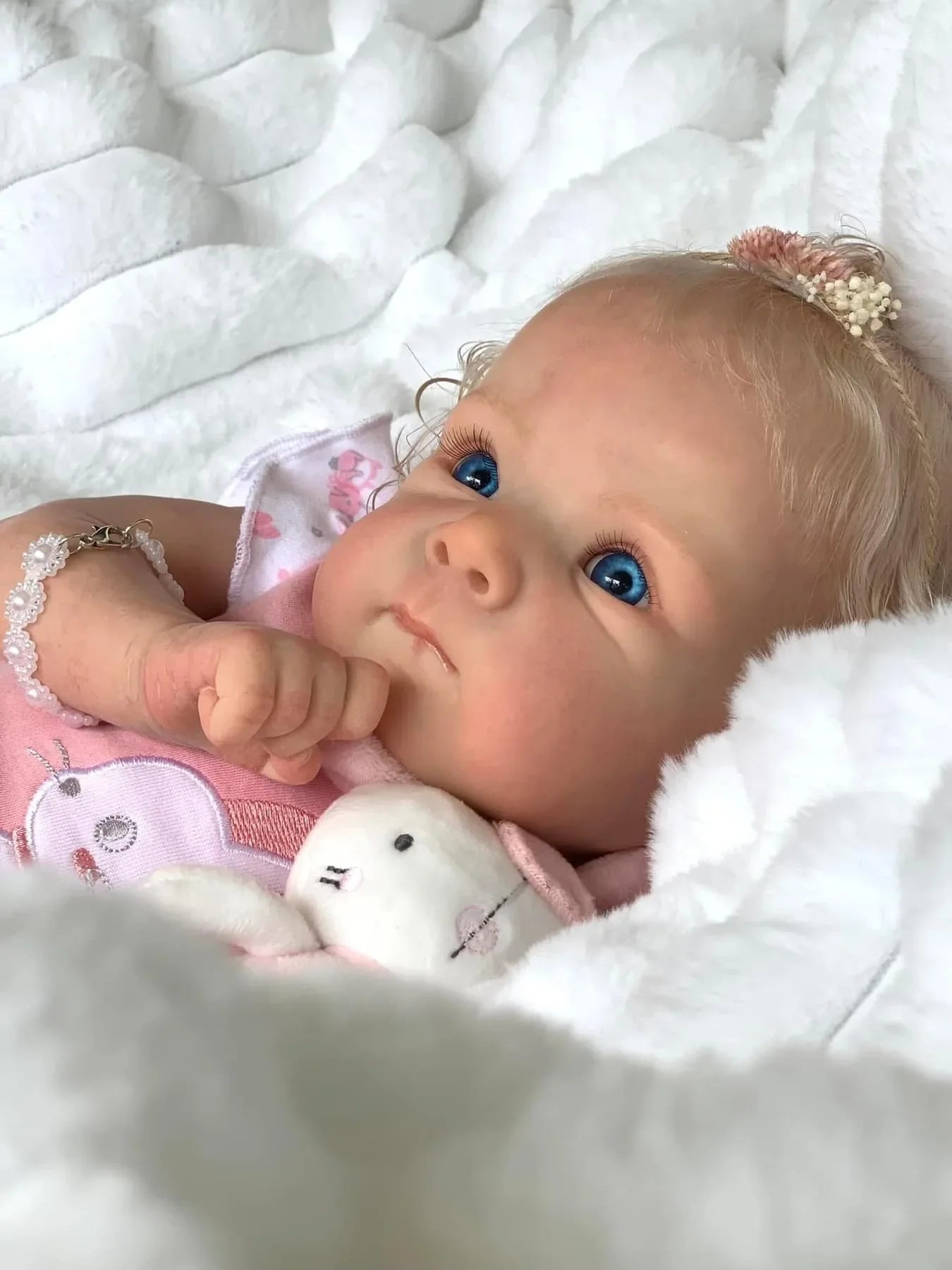 NPK 18inch Reborn Baby Bettie Full Body Newborn Doll Lifelike Cuddly Baby Multiple Layers Painting 3D Skin with Hand Root Hair