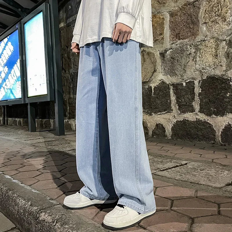 Men's Jeans Korean Version Student Casual Pants High Street Straight Loose