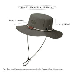 Men Bucket Hat Letter Embroidery Leather Label Cowboy Hat Waterproof Outdoor