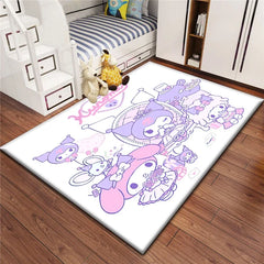 Kuromi Sanrio Lovely Carpet Rug for Living Room Bedroom Decoration Picnic Camp