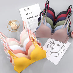 Women Seamless Bra No Wire Push Up Underwear Girls Students Breathable