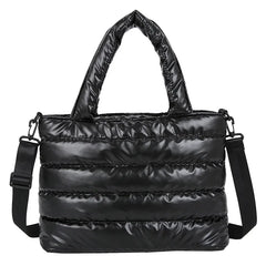 Women Winter Handbags Mobile Space Glossy Female Down Bags Cotton-padded