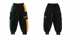 Boys Tracksuit Sets Children Patchwork Letter Sweatshirts+Pants 2Pcs Outfits Teenager Autumn Fashion Hooded Suits Spring Clothes