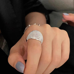 Silver Color Big Adjustable Ring for Women Fashion Jewelry Wedding Engagement