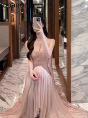 Homecoming Dresses: Evening Dresses Women Sleeveless Mesh Elegant Ribbon