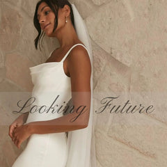 White Bridesmaid Dresses: Elegant Satin Mermaid White Wedding Dress For Woman