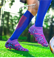 Men Soccer Shoes Long Spikes Soccer Cleats Indoor Sports Shoes Professional