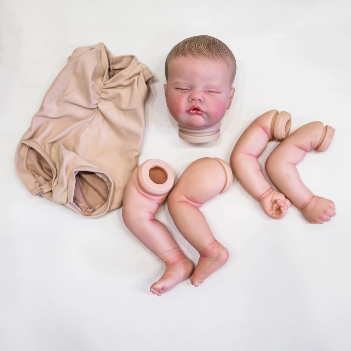 NPK 19-inch Lifelike Reborn Quinbee Doll Finished Size with Painted Details Veins - Collectible Baby Figure Kit