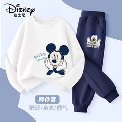Autumn Baby Girl Boy Clothes Set Children Disney Mickey Printing Sweatshirt Top and Pants Bottom 2 Pcs Suit Cotton Tracksuit