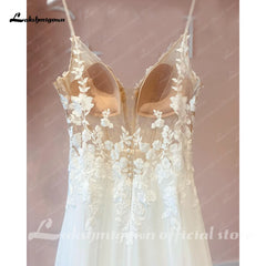 White Bridesmaid Dresses: Wedding Dress Straps Robe Mariee Vintage Lace Appliques